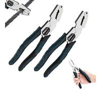 Industrial-Grade Multi-Function Cutting Pliers, 9-In-1 Multi-Functional Pliers With High-Leverage Design Nail Puller/Wire Cutter/Stripper/Crimper, Professional Cutting Tool For Home Repair (2Pcs)
