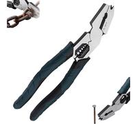 Industrial Grade Wire Cutters, Cr-V Steel 9-in-1 Multi Tool Pliers for Stripping, Crimping & Cutting, Compound Action Leverage Design for Easy Nail Pulling & Repair (1Pcs)