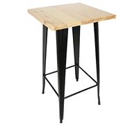 Industrial High Bar Table, Bistro Table for Kitchen Or Living Room, Modern Design, Pine Wood & Metallo, 60 x 60 x 110 cm, Stylish Auxiliary Table for Dining Or Entertaining