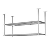 Industrial Inless - Scaffale da soffitto a parete in acciaio per cucina, bar e caffetteria, a 2 strati, colore: argento, 90 x 40 x 120 cm, perfetto per decorare le piante