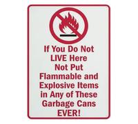 Industrial Metal Tin Sign Do Not Put Flammable Or Explosive Items Prohibition Wall Decor Sign Plaque for Office Home Warehouse 8 X 12 inch