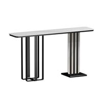 Industrial Modern Console Table - Geometric Base Entryway Table for Living Room Hallway & Foyer - Sleek Black Design (100 x 30 cm/39,5 x 12 in)
