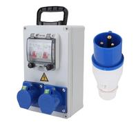 Industrial Outlet Box | IP44-67 Water Protective & Flame Retardant | Portable Electrical Distribution Box for Construction Site/Workshop/Factory | 250x150x100mm with Carrying