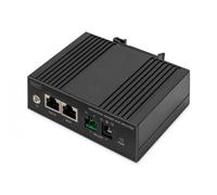 DIGITUS Splitter PoE Gigabit Ethernet industriale - 60W - 10/100/1000 Mbps - montaggio su guida DIN - nero