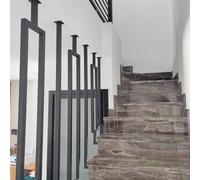 Industrial Staircase il, guida regolabile per tubi antiscivolo, 30-160 cm, in ferro nero, guardrail per scale, loft, portico, divisorio, durevole binario per scale da appendere al soffitto (stile 2