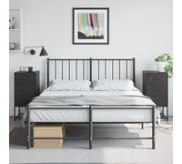 Industrial Steel Nightstands 2 Pack Black 36x39x78 cm with Storage Space, Multifunctional Bedside Table for Bedroom Living Room Office, Easy to Clean Metal End Table with Display Surface