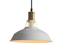 Industrial Style Chandelier, E27 Base Ceiling Pendant Light, Personalized Metal Hanging Lamp Shade for Restaurant, Bar, Farmhouse Decoration(White)