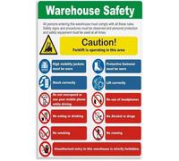 Industrial Warehouse Forklift Safety Poster Operation Warning Rules Canvas Decor for Workplace
