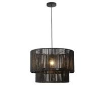 Industrial Weave Rope Ceiling Light Fixture Nordic Lights, Retro Cylinder Pendant Shade for Living Room. Ideal Indoor Chandelier Bedroom, Loft, Kitchen(Dark)