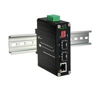 Industriale 10G SFP+ a SFP+ OEO Extender DIN Rail Mount 10G OEO 3R Ripetitore Trasparente Supporta 10G SFP+ o 1G SFP Ethernet Media Converter 12-48V DC