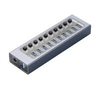 Industriale 7/10/13/16 Porte USB 3.0 Hub Espansione Multipla Splitter For Prese On/Off Interruttore A Chiave Dock Caricatore Adattatore Di Alimentazione Capacità Di Ricarica Rapida(10 USB)