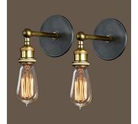 Industriale Applique da parete Lampada Muro da parete a luce Regolabile Finito in ottone Testa in rame con Portalampada E27 interna per Casa Bar Ristoranti Club (lampadine non incluse) (2 pezzi)