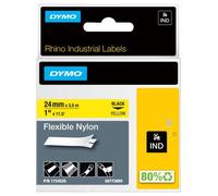 Industriale Flessibile Nylon Nastro - 24mm X 3.5m, Nero Su Giallo - DYMO 1734525