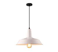 Industriale in Stile Americano caffè retrò di Colore Verde E27 Lampada a Sospensione per Ristorante Interno Lampadario Bar Creativo (Bianco, 36 cm)