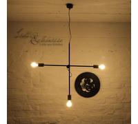Industriale Lampada Vintage 3-flmg E27 Moderno Regolabile Pendente Pranzo Loft