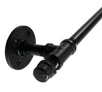 industriale tubo asciugamano bar, set di tubi Decor | a parete DIY, stile rustico ferro resistente, nero sfumato con finitura antiruggine con accessori di montaggio per cucina o bagno, da appendere