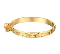 Industrieller Piercingschmuck vergoldetes Glockenherz-Armband für Kinder, Mädchen, Baby, Kinder, Schmuck, Antiallergie-Armbänder, Kupfer, vergoldetes Armband, Geschenk Lederarmband (Gold, One Size)