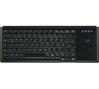Industry 4.0 Compact Ultraflat Trackball Keyboard - Corded - QWERTY - Black