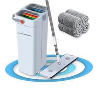 Industry Rainbow® Mocio Lavapavimenti con Secchio Acqua Pulita e Sporca, Mop Lavapavimenti 360° Testa XL, Mocio Lavapavimenti Professionale, Secchio Lavapavimenti Doppia Vasca, Mocio Piatto