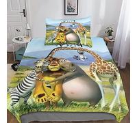 INDYAH L'era glaciale Copripiumino Microfibra,Set Biancheria Da Letto 3D Animazione Copripiumino Con Federa 3 Pezzi Single（135x200cm）