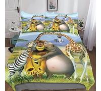 INDYAH L'era glaciale Set Copripiumino Con Stampa 3D Per Bambini E Per Letto in Microfibra Di Poliestere Animazione Copripiumini Con Federa Per Cuscino Con Cerniera Double（200x200cm）