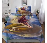 INDYAH L'era glaciale Set Di Biancheria Da Letto Di Stampato in 3D Con Federe, Copripiumino Da Con Chiusura A Cerniera, Animazione Copripiumini Microfibra Morbida Single（135x200cm）