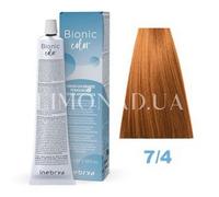 Inebrya Crema colorante Bionic Color Biondo Rame 7/4 100 ml - Colore capelli