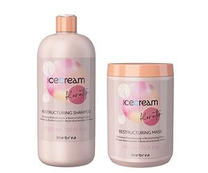 Inebrya Restructuring Kit Ristrutturante - Shampoo 1000 ml + Maschera 1000 ml - Con Cheratina - SLS-SLES Free