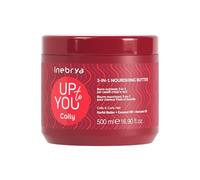 Inebrya Up to You Coily, Burro Nutriente 3-in-1, 500ml | Nutre ogni ciocca con lampone, karité e oli vegetali. Riduce il crespo, districa e regala ricci morbidi e definiti.