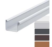 INEFA grondaia in plastica, canale di gronda scatolare 200cm 68mm, bianco accessori per grondaie, grondaia in PVC, montaggio facile, Made in Germany