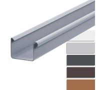INEFA grondaia in plastica, canale di gronda scatolare 200cm 68mm, grigio accessori per grondaie, grondaia in PVC, montaggio facile, Made in Germany