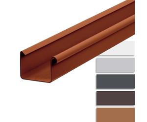 INEFA grondaia in plastica, canale di gronda scatolare 200cm 83mm, marrone accessori per grondaie, grondaia in PVC, montaggio facile, Made in Germany