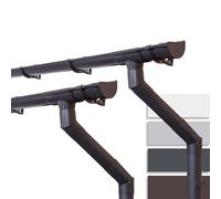 INEFA Set grondaia 2x in PVC NW100 / 100 mm semicircolare 7 m marrone scuro, grondaia per casetta da giardino & carport, kit grondaie, Made in Germany