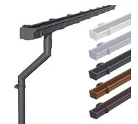 INEFA Set grondaia in PVC NW68 / 68 mm - grondaia a cassetta 5 m antracite - kit con pluviale PVC-U per casetta da giardino