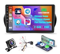 Inefala 10,1 Pollici Autoradio Android 15 per Citroen Nemo/Peugeot Bipper/Fiat Fiorino Qubo 2 DIN Schermo (2+64GB) con Wireless CarPlay Android Auto FM RDS GPS Bluetooth WiFi Telecamera Posteriore