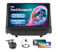 Inefala 2+64G Stereo per Ford Ecosport Android 15 con Wireless CarPlay Android Auto, 9 Pollici Auto Radio Soporta Bluetooth WIFI 28UI GPS FM DSP SWC AHD Telecamera Posteriore