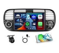 Inefala 4+128G Autoradio per Fiat 500 2007-2015 Android 15 mit 7'' In-Cell Schermo Soporta Wireless Carplay und Android Auto Mirror Link Radio FM/RDS GPS WIFI Bluetooth SWC Telecamera Posteriore
