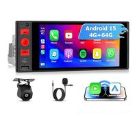 Inefala 4+64G Android 15 Autoradio 1 Din Wireless CarPlay con Schermo 6 Pollici Stereo Auto Bluetooth con Android Auto CarPlay Mirror Link FM/RDS GPS USB Tipo-C WiFi Telecamera Posteriore