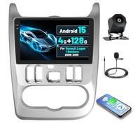 Inefala 4G+128G Autoradio Android 15 per Renault Logan Sandero/Dacia Duster | 9 Pollici Touchscreen, Wireless CarPlay, Android Auto, BT, GPS, WiFi, RDS/FM, Retrocamera, Mic