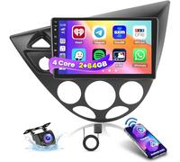 Inefala 9 Pollici Autoradio Android 15 per Ford Focus MK1 C170 1998-2005 2 DIN Schermo (2+64GB) con Wireless CarPlay Android Auto FM RDS GPS Bluetooth WiFi Comandi al Volante Telecamera Posteriore