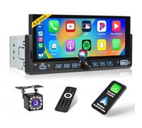 Inefala Autoradio Bluetooth 1 DIN con Wireless Carplay Android Auto, 1 Din Stereo Auto con Schermo 6.9 Pollici, Mirror Link, FM Radio, USB-A&C, SWC, EQ, Retrocamera, MIC