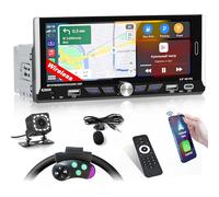 Inefala Autoradio bluetooth 1 Din con Wireless Carplay e Android Auto Radio con Schermo da 6,9 Pollici con Bluetooth, Mirror Link, Supporta FM/RDS, EQ, USB, Type C, Ricarica USB