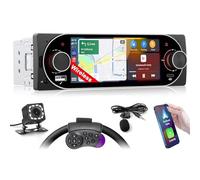 Inefala Autoradio bluetooth 1 Din con Wireless Carplay e Android Radio con Schermo da 5,1 Pollici con Bluetooth, Mirror Link, Supporta FM/RDS, EQ, USB, Type C