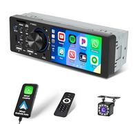 Inefala Radio 1 Din Carplay con Android Auto FM/RDS Radio Mirror Link, 4" Touchscreen Autoradio 1 DIN Bluetooth con SWC EQ Telecamera Posteriore Microfono Supporto USB/AUX/Scheda TF