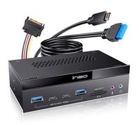 ineo 13,3 cm (5,25 pollici), lettore di schede frontali USB 3.2 con porte audio, lettore SD/microSD interno, USB 3.2 Type-E Key-A 20 pin e USB 3.0, alimentazione SATA a 15 pin