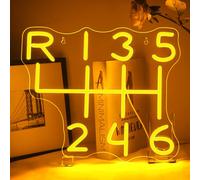 ineonlife Auto Con Cambio Manuale Scritte Neon, Colore oro Scritta Led per la Decorazione,Insegne Luminose per la Decorazione Della Stanza Dell'auto,Il Regalo per Gli Amanti Delle Auto