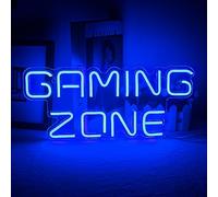 ineonlife Gaming Zone Neon Segno Blu LED Gaming Neon Luce per Wall Decor Lettera Neon Segno Luce per Game Room, Game Zone, Uomo Cave, Regali per i giocatori, Ragazzi, Uomini