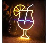 ineonlife Segno al neon di cocktail per la decorazione della parete Calice LED da camera da letto Segno delle luci al neon di USB Segno per le insegne di bar al neon di Cheers per il pub dell'hotel