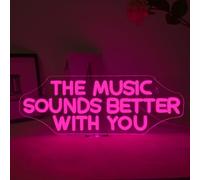 ineonlife The Music Sounds Better With You Neon Led, Musical Led Neon per la decorazione della parete, la lampada al neon, l'insegna luminosa per studio musicale, sala di classe,festa,bar, camera da