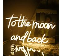 ineonlife To The Moon and Back Insegna al Neon LED Bianche Calde Insegne Luminose al Neon Lunari USB per Decorazioni da Parete per Matrimoni Regalo per Feste a Casa per Bambini